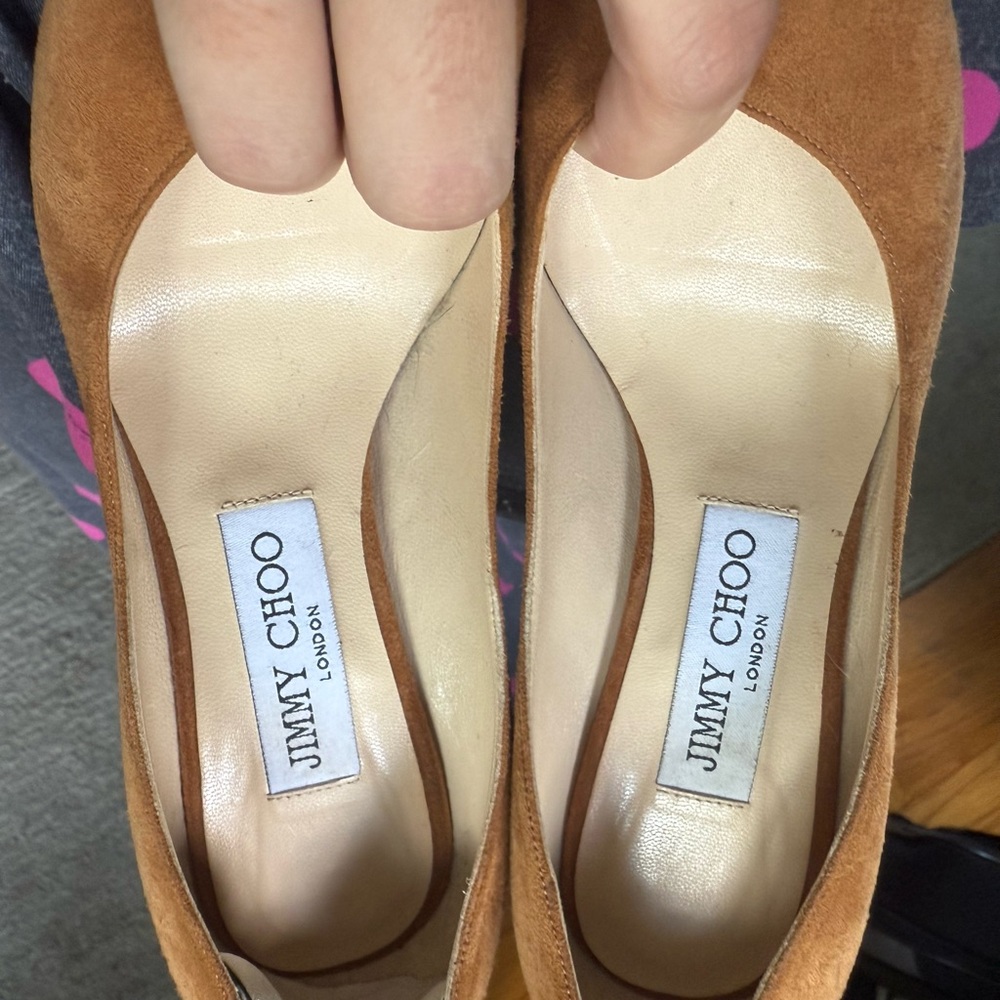 Jimmy Choo Tan Suede Heels